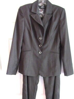 LADIES KASPER DARK GRAY PANT SUIT SZ 4